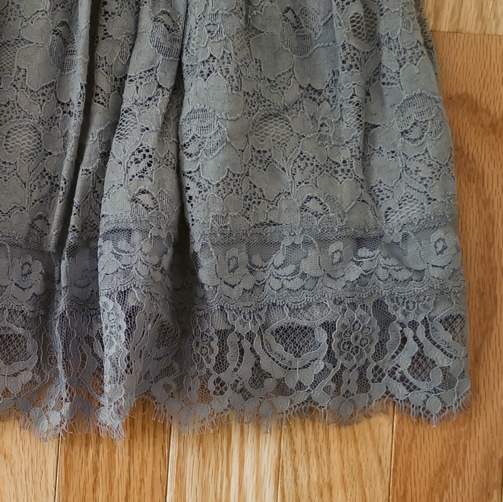NWT Vintage Y2K Women Abercrombie & Fitch Lace Mini Skirt Preppy Premium Gray - Picture 2 of 5